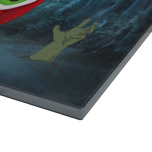 Mops Hund Autofahren Auto Beängstigend Halloween Schneidebrett (Ecke)