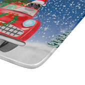 Mops Hund Autofahren im Schnee Weihnachten Schneidebrett (Ecke)