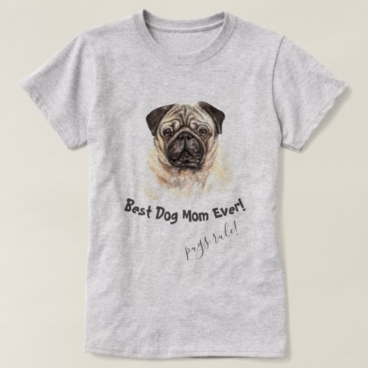 Mops Hund Beste Hunde Mama je T-Shirt (Design vorne)