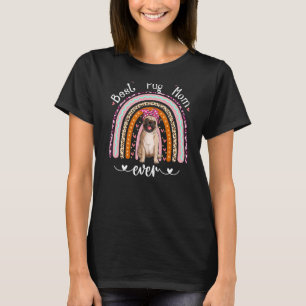 Mops Hund beste Hundemutter jemals Regenbogen Mops T-Shirt