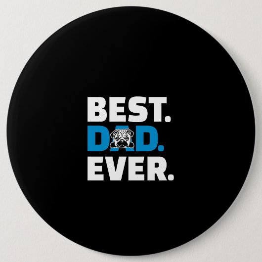 Mops Hund Bester Vater für alle Zeiten Button (Vorderseite)