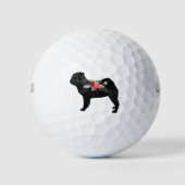 Mops Hund Breed Boho Silhouette Golfball (Vorderseite)