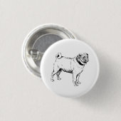 Mops Hund Button (Vorne & Hinten)