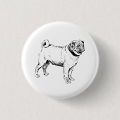 Mops Hund Button (Vorderseite)