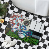 Mops Hund Chinesischer Drache Badematte