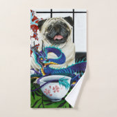 Mops Hund Chinesischer Drache Badhandtuch Set (Handtuch)