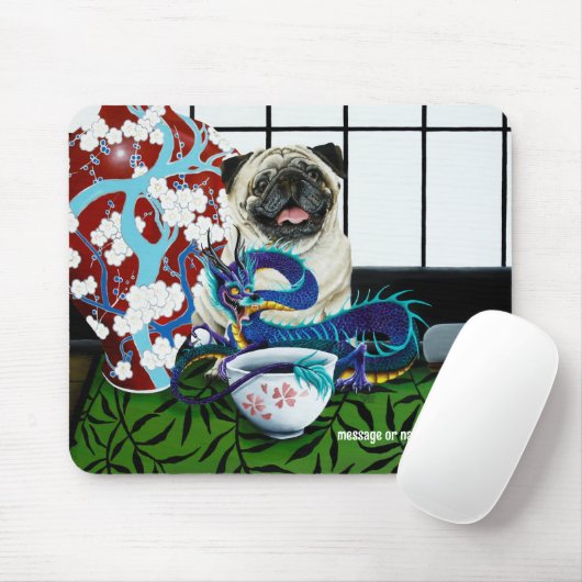 Mops Hund Chinesischer Drache Mousepad (Mit Mouse)