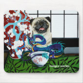 Mops Hund Chinesischer Drache Mousepad (Vorne)