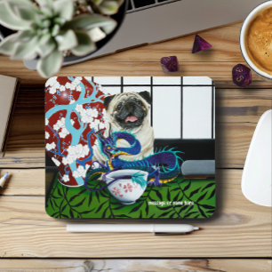 Mops Hund Chinesischer Drache Mousepad