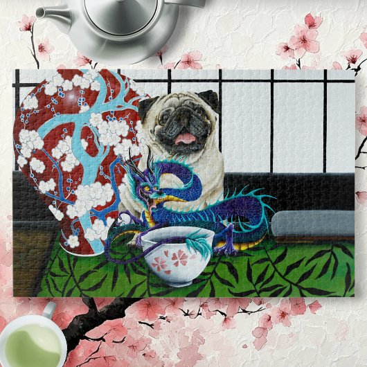 Mops Hund Chinesischer Drache Puzzle