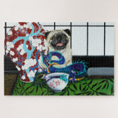 Mops Hund Chinesischer Drache Puzzle (Horizontal)