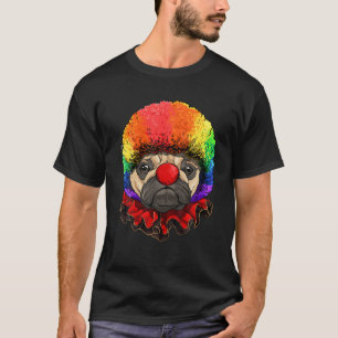 Mops Hund Clownkarneval Zirkus Stab Welpe Hund T-Shirt