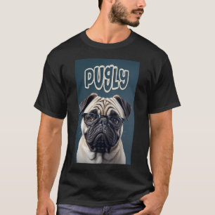 Mops-Hund, das fette Familienhaustier Mopsly, der T-Shirt