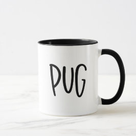 Mops-Hund edgy minimalist Stil für Mops-Liebhaber Tasse