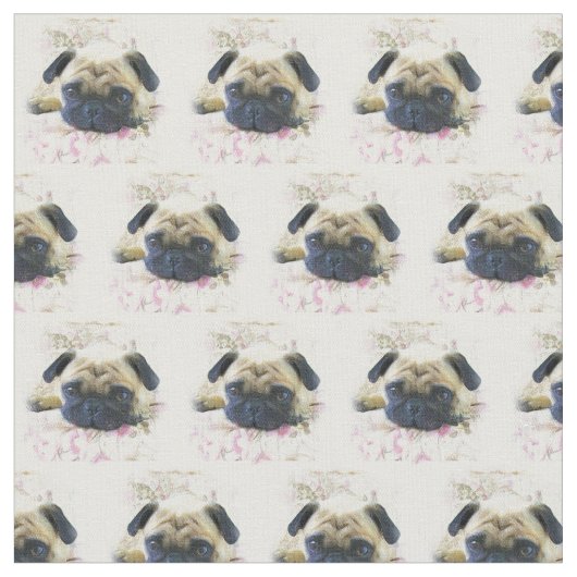 Mops-Hund-Fabrik Stoff (Nahaufnahme)