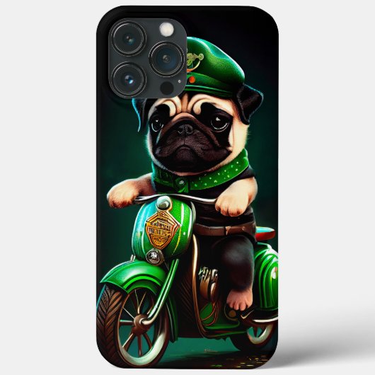 Mops Hund Fahrrad St. Patrick's Day Case-Mate iPhone Hülle (Rückseite)