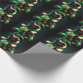 Mops Hund Fahrrad St. Patrick's Day Geschenkpapier (Ecke)