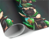 Mops Hund Fahrrad St. Patrick's Day Geschenkpapier (Rolleneckpunkt)