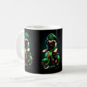 Mops Hund Fahrrad St. Patrick's Day Kaffeetasse (Vorderseite Links)