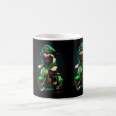 Mops Hund Fahrrad St. Patrick's Day Kaffeetasse (Mittel)