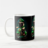 Mops Hund Fahrrad St. Patrick's Day Kaffeetasse (Links)