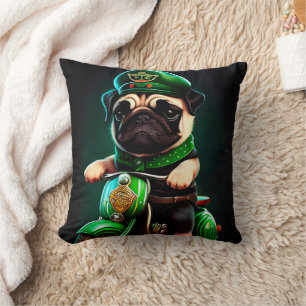Mops Hund Fahrrad St. Patrick's Day Kissen
