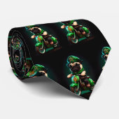 Mops Hund Fahrrad St. Patrick's Day Krawatte (Gerollt)