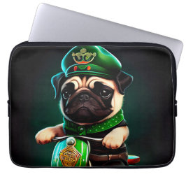 Mops Hund Fahrrad St. Patrick's Day Laptopschutzhülle