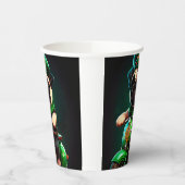 Mops Hund Fahrrad St. Patrick's Day Pappbecher (Links)