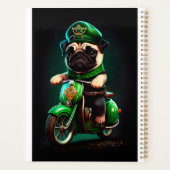 Mops Hund Fahrrad St. Patrick's Day Planer (Rückseite)