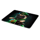 Mops Hund Fahrrad St. Patrick's Day Schneidebrett (Ecke)