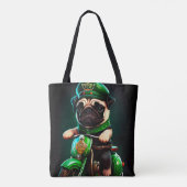 Mops Hund Fahrrad St. Patrick's Day Tasche (Rückseite)