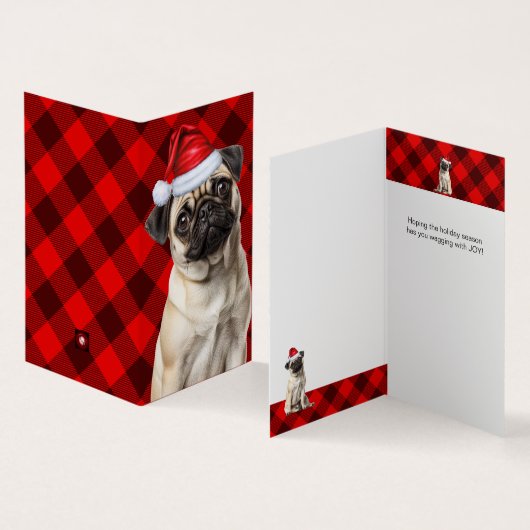 Mops-Hund-Feiertag Roter Buffalo-Karo-Wochenende W (Innenseite und Außenseite)