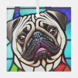 Mops Hund "Festglas" Ornament Aus Glas