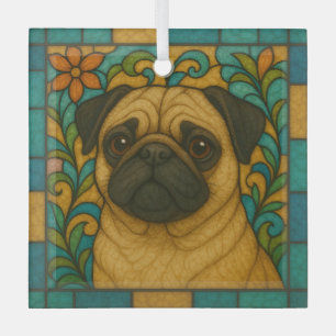 Mops Hund "Festglas" Ornament Aus Glas
