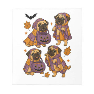 Mops-Hund-Geist-Halloween-Gruselig Notizblock