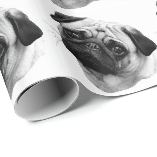 Mops-Hund Geschenkpapier (Rolleneckpunkt)