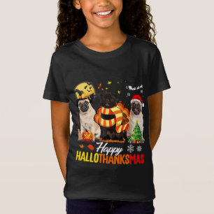 Mops Hund glücklich Hallothanksmas Niedlicher Mops T-Shirt