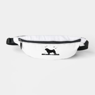 Mops Hund ? Halloween Mond Silhouette Klassisches Bauchtasche