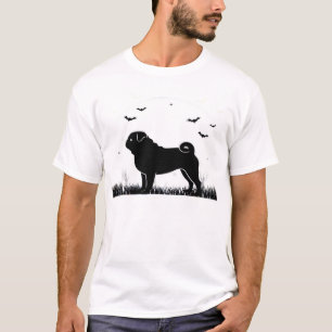 Mops Hund ? Halloween Mond Silhouette Klassisches T-Shirt