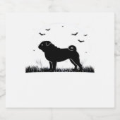 Mops Hund � Halloween Moon Silhouette Classic T-Sh Schaumweinetikett (Einzelnes Label)