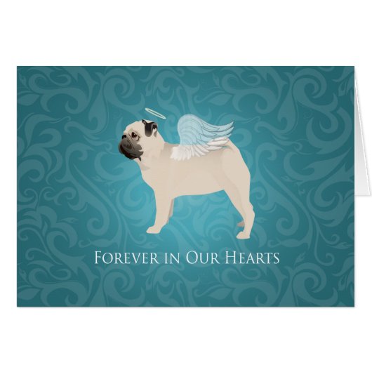 Mops Hund Haustier-Gedenkstätte - Mops Angel Card (Vorderseite (Horizontal))