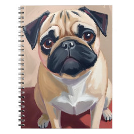 Mops Hund Haustier Malerei  Notizblock