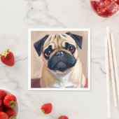 Mops-Hund Haustier Malerei  Serviette (Beispiel)