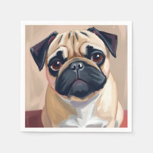 Mops-Hund Haustier Malerei  Serviette