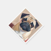 Mops-Hund Haustier Malerei  Serviette (Ecke)