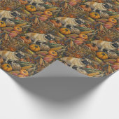 Mops Hund Herbst Ernte Erntedank Geschenkpapier (Ecke)