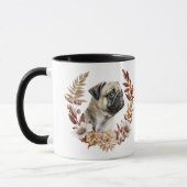 Mops Hund Herbstkranz Tasse (Links)