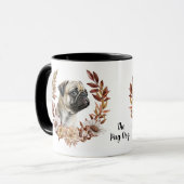 Mops Hund Herbstkranz Tasse (Vorderseite Links)