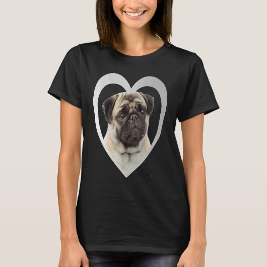 Mops Hund Herz Mops Pug 1 T-Shirt (Vorderseite)